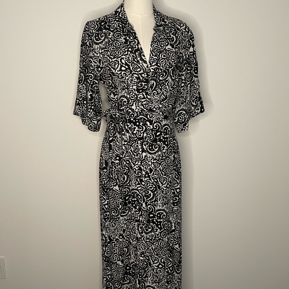 ZARA Dress XS Black and White Patterned Dress